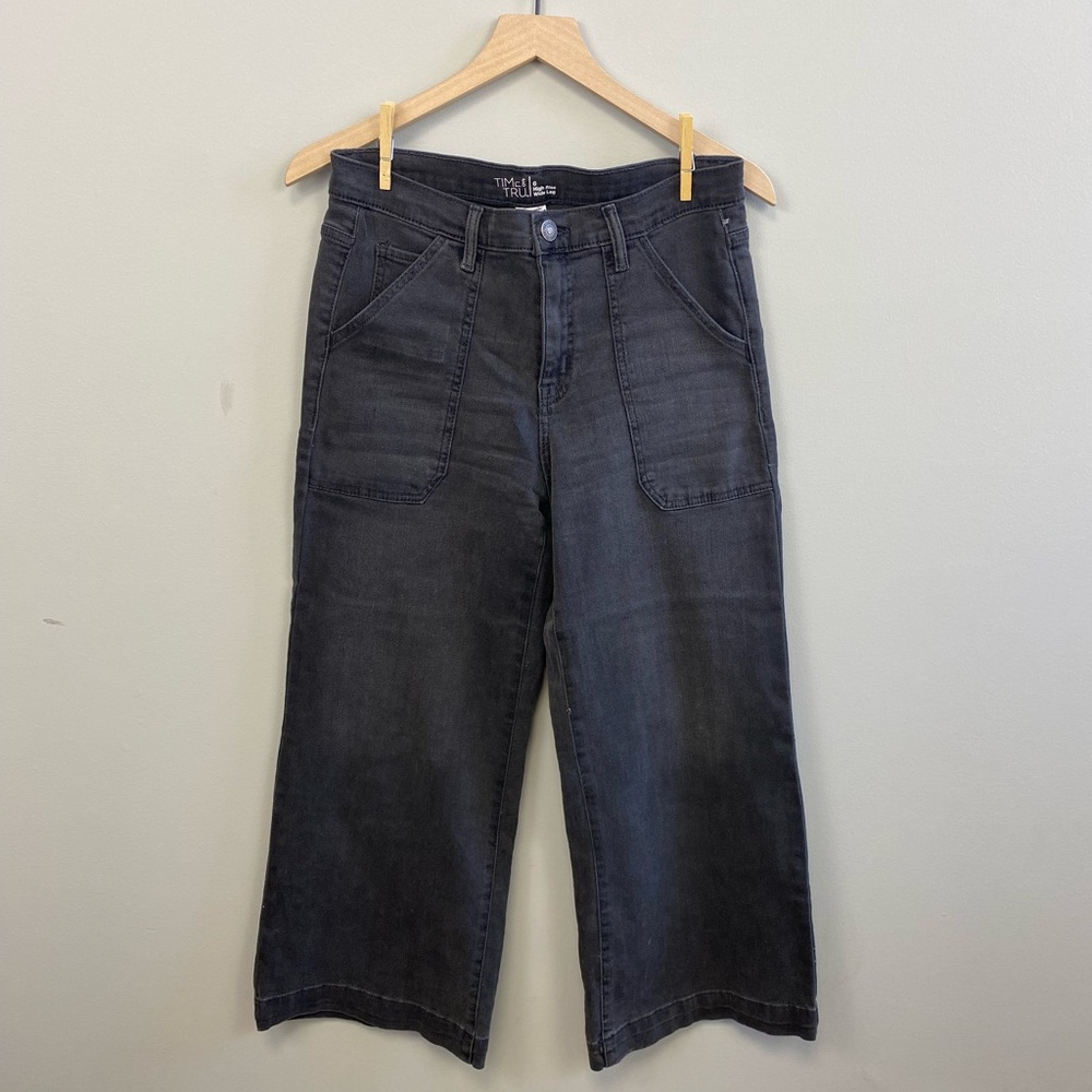 Wide Leg Cropped Utility Jeans